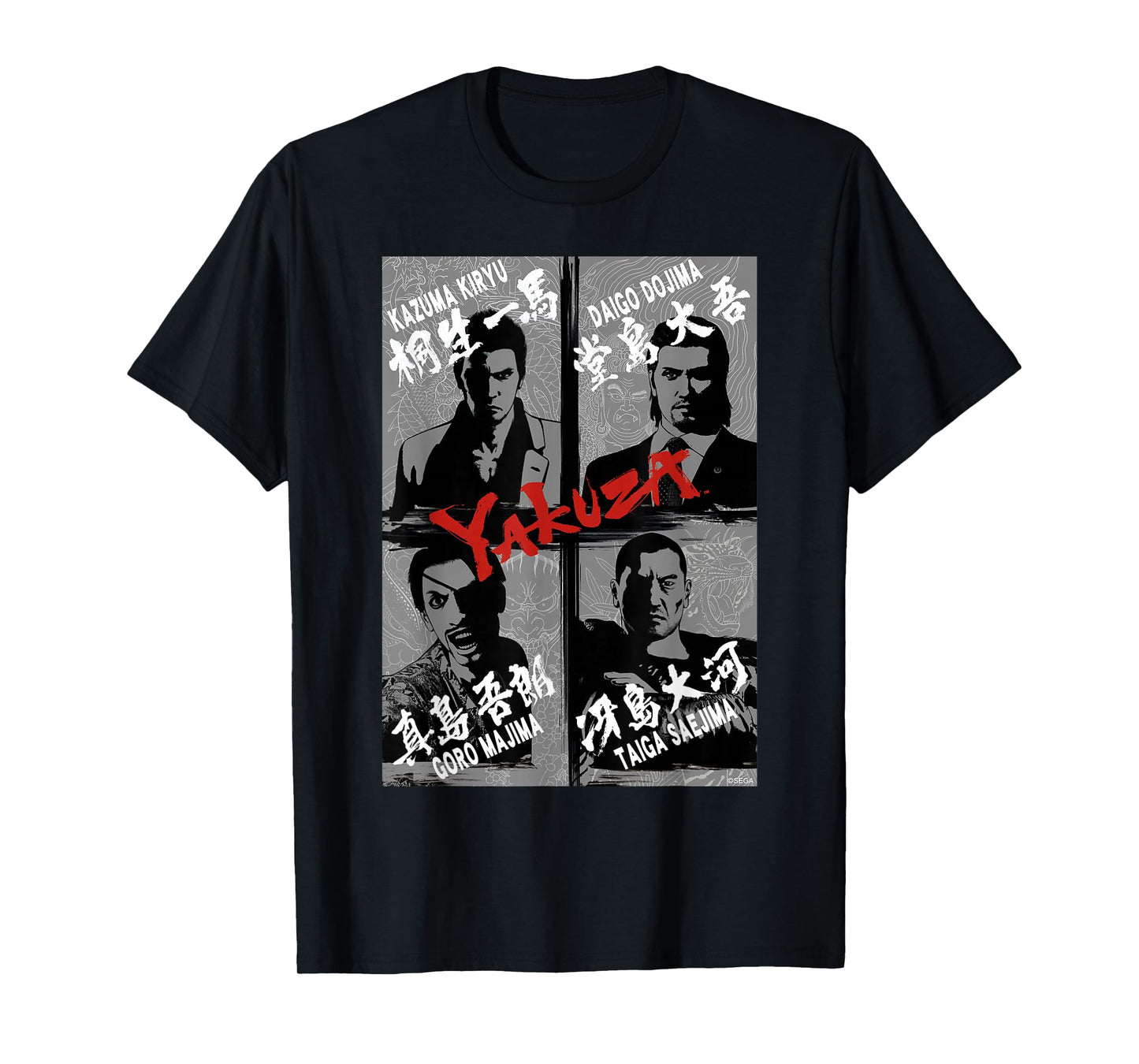 Like a Dragon & Yakuza Group (Gray Tonal) T-Shirt