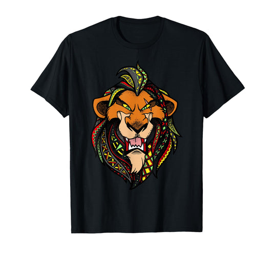 Disney Lion King Scar Pattern Fill Head Shot Portrait T-Shirt