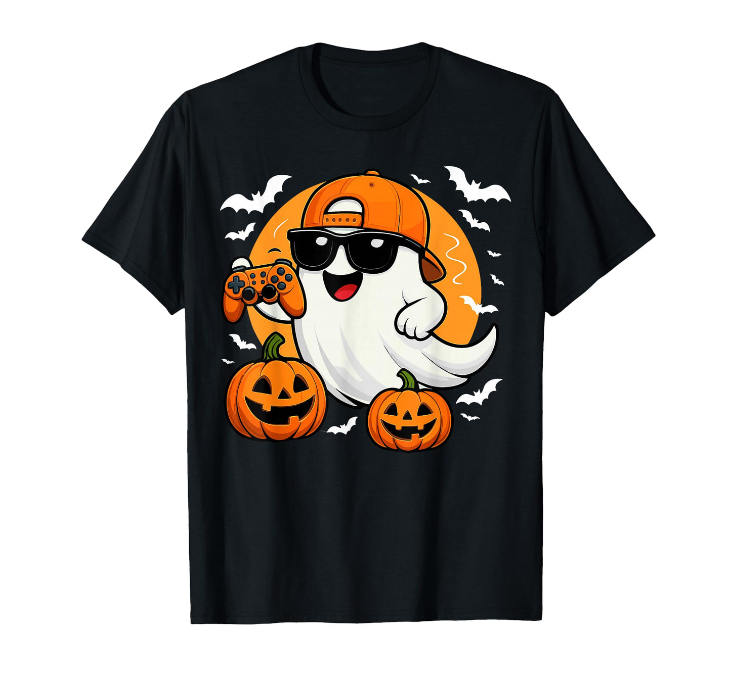 Halloween Ghost Gamer Funny Video Gaming Halloween Ghosts T-Shirt