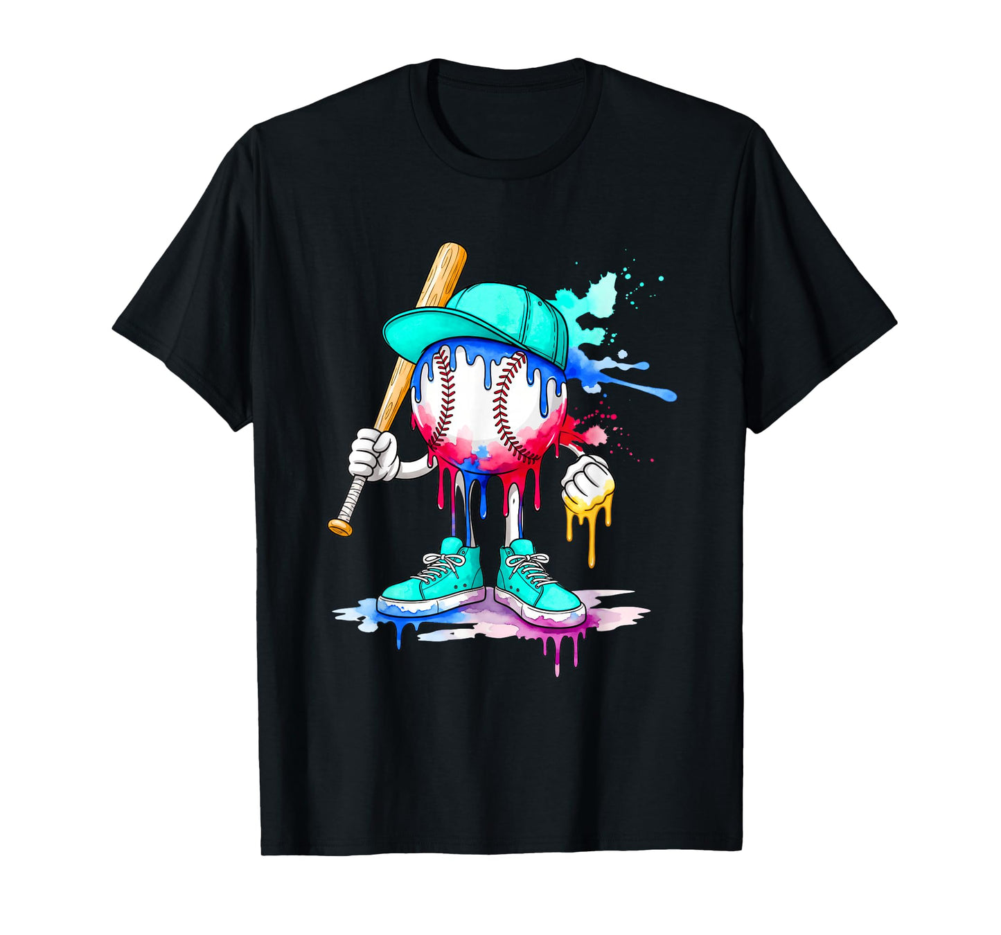 Ice Cream Drip Baseball Spots Baseball Drip for Girls Boys T-Shirt