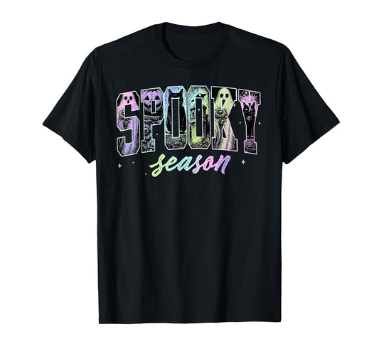 Spooky Season Halloween Ghost Pumpkin Cat Grave Men Women T-Shirt