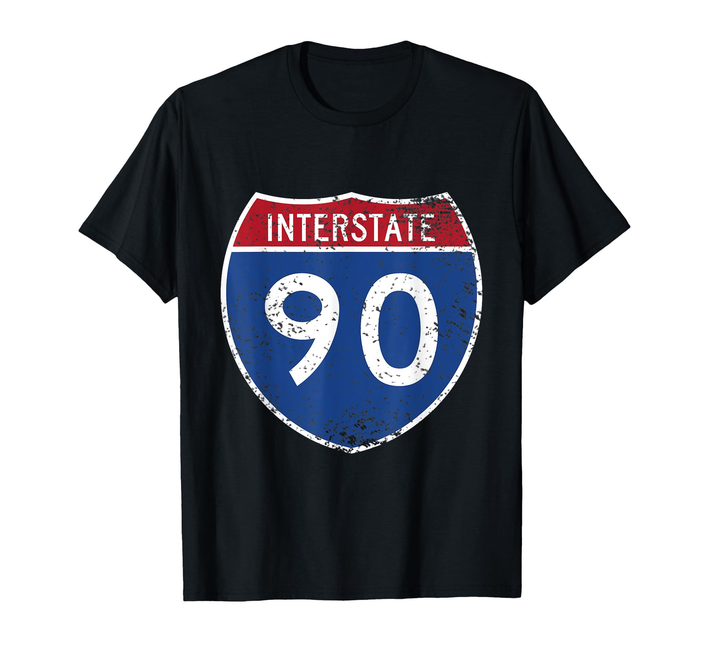 Interstate 90 Distressed Grunge Vintage Look T-Shirt T-Shirt