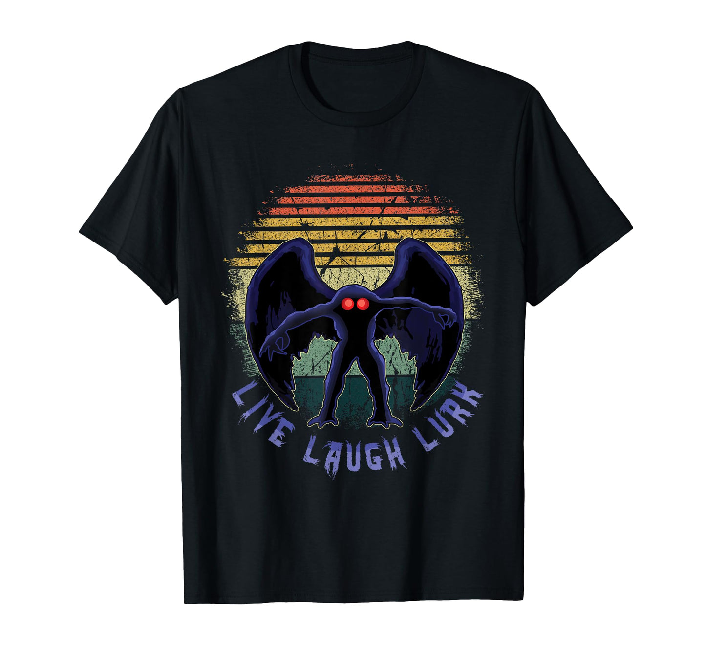 Monster Vintage Moth Man Laugh Live Lurk Halloween Cryptid T-Shirt