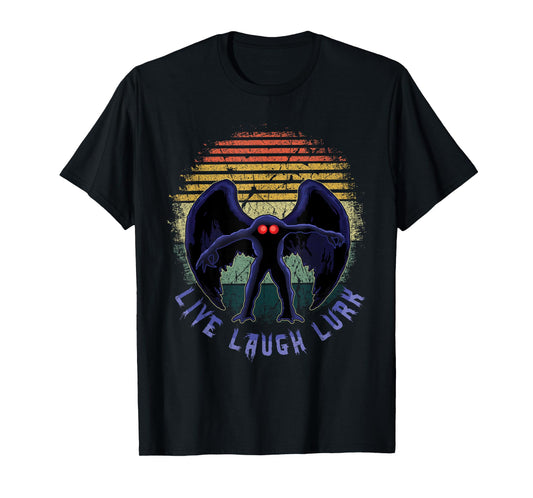 Monster Vintage Moth Man Laugh Live Lurk Halloween Cryptid T-Shirt