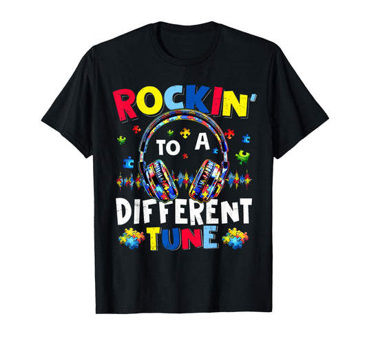 Rockin' To A Different Tune Autistic Autism Gamer Boys T-Shirt