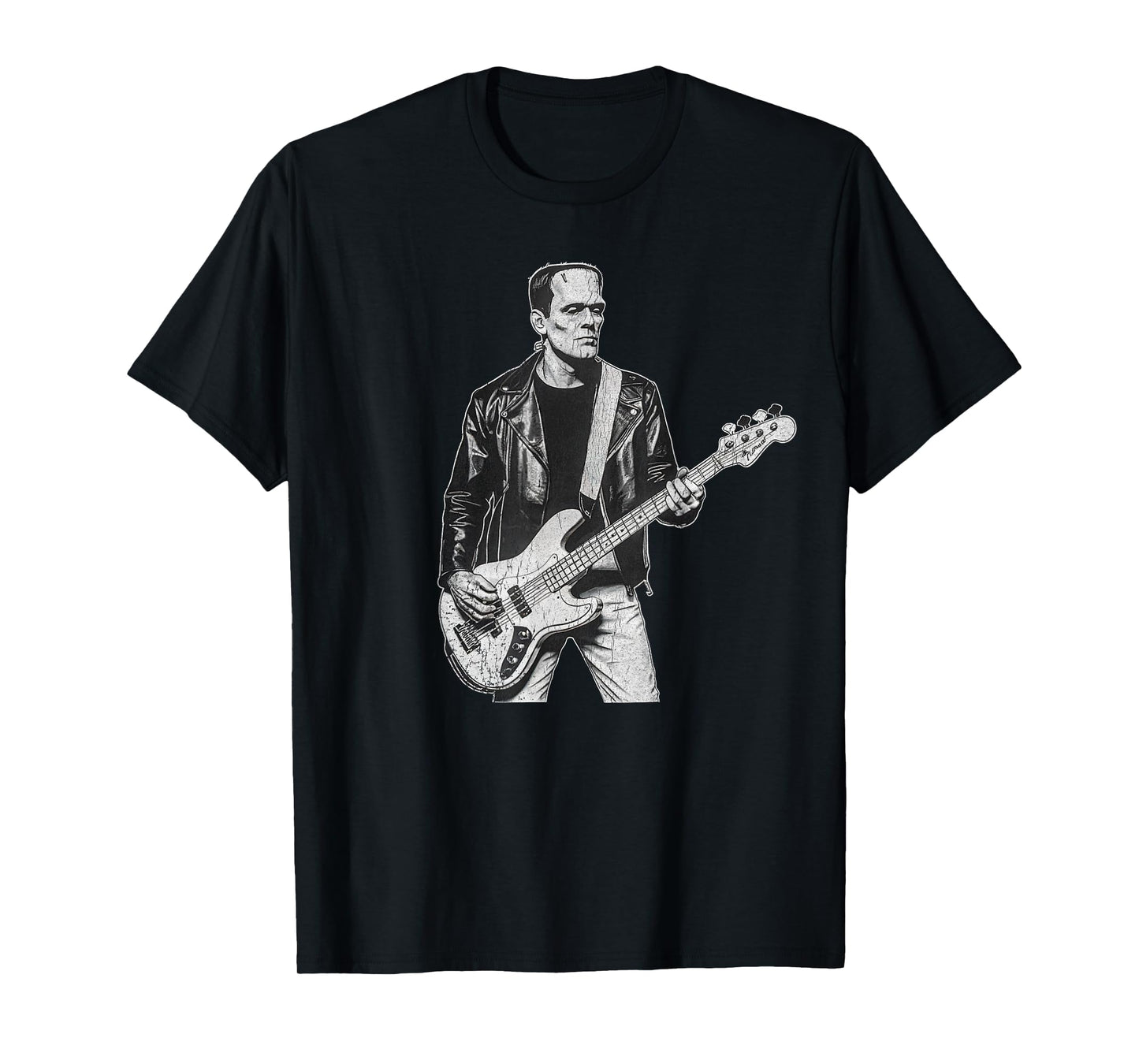 Vintage Frankenstein Bass Player Bass Guitar Rock and Roll T-Shirt