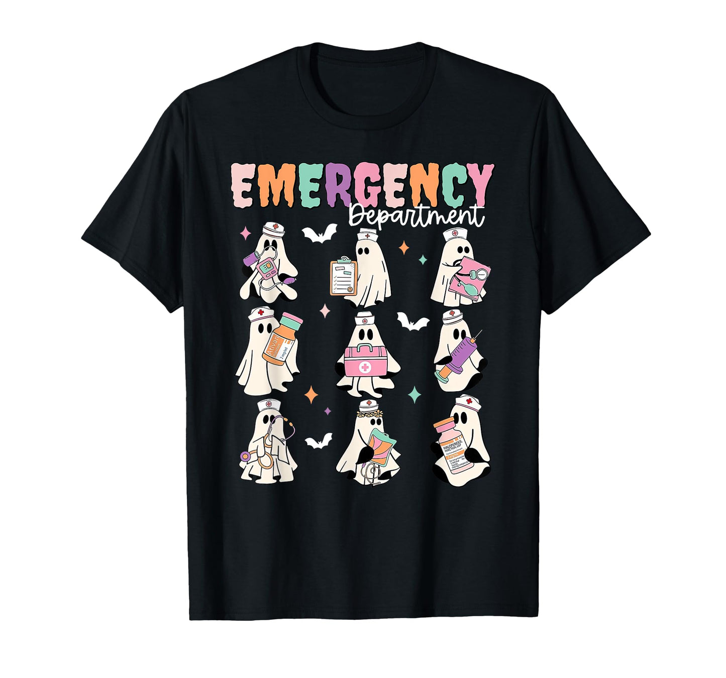 Emergency Department Ghost ER Nurse Halloween Spooky Season T-Shirt