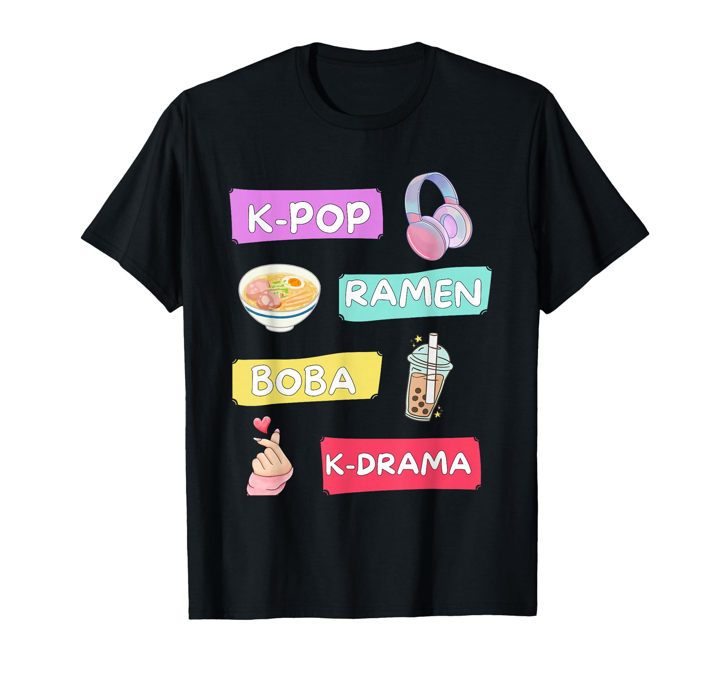 K-Pop Ramen Boba K-Drama Cute Kawaii T-Shirt