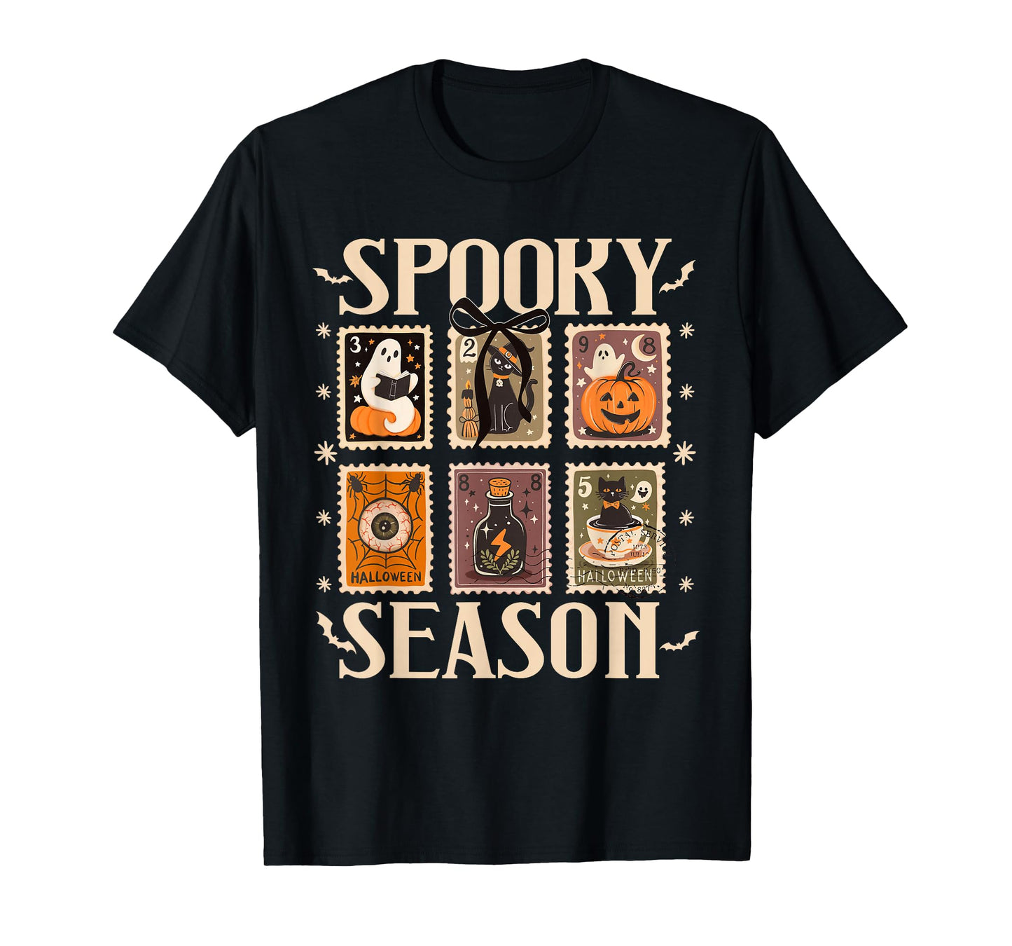 Retro Ghost Cute Fall Halloween Pumpkin Season T-Shirt