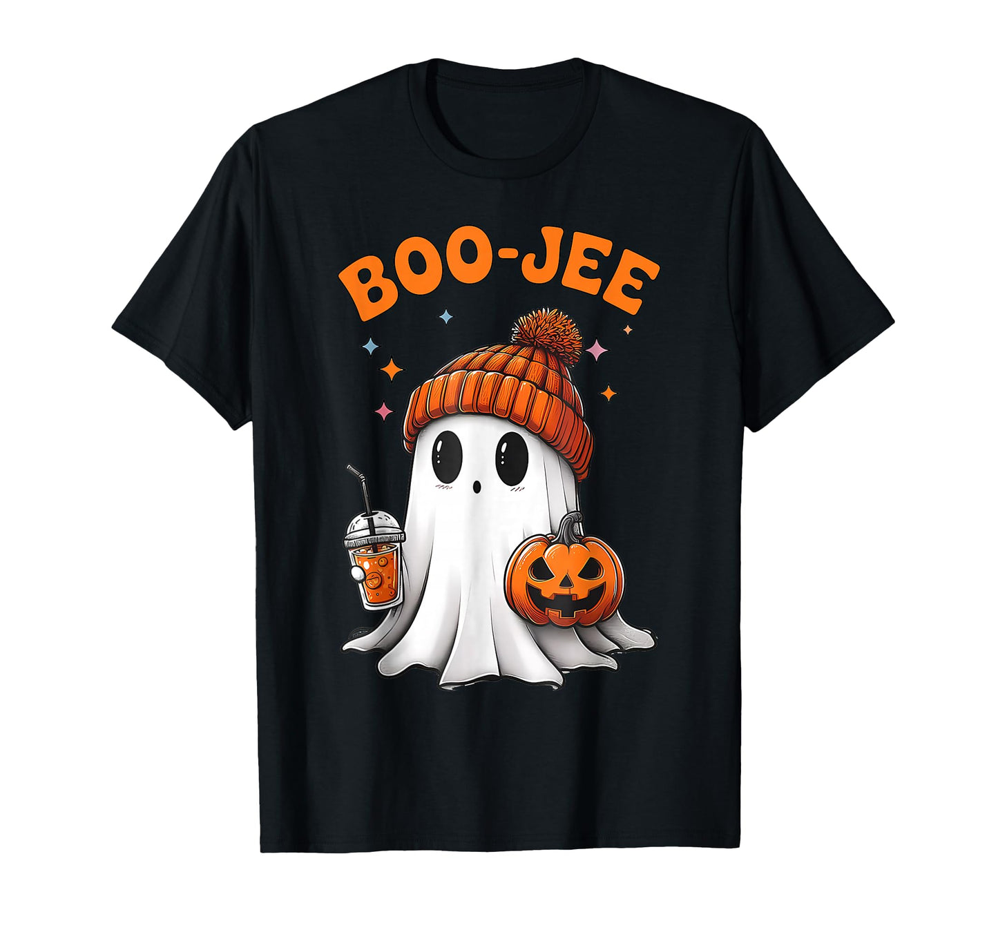 Boo JEE Boujee Cute Ghost Spooky Funny Halloween Pumpkin T-Shirt