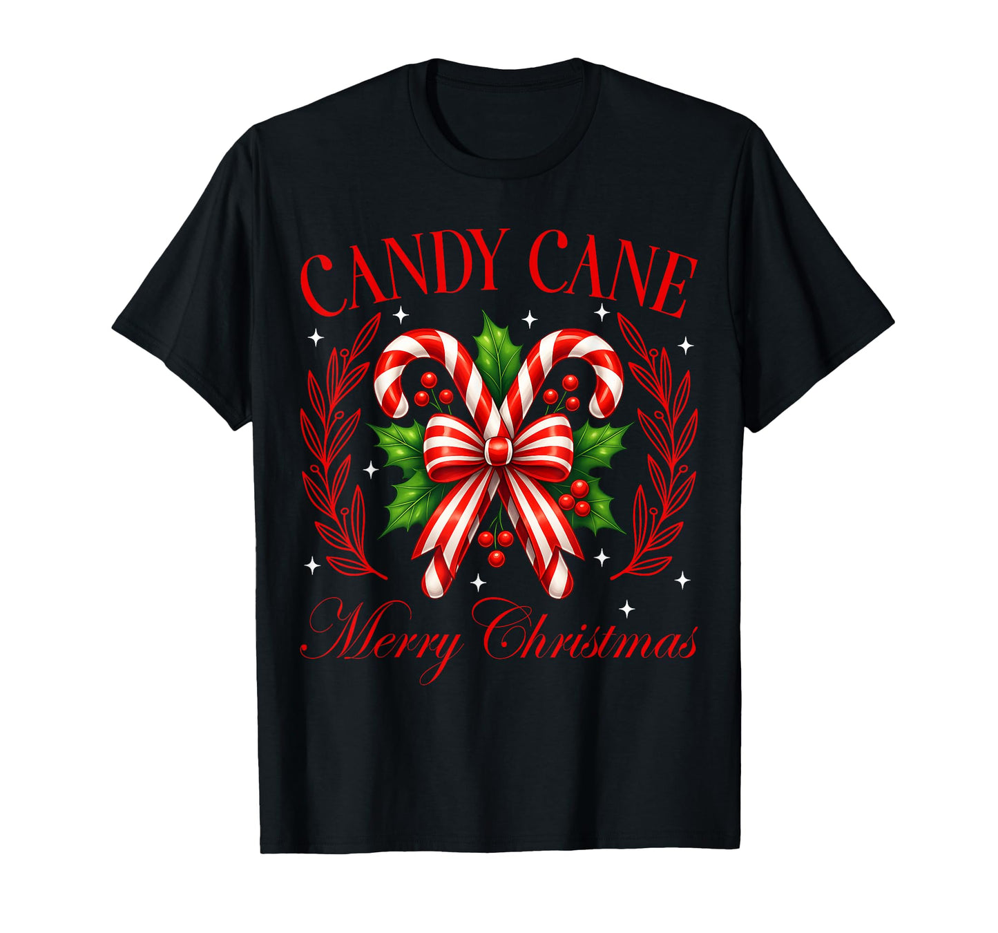 Merry Christmas Candy Cane Xmas Holiday Matching Family T-Shirt