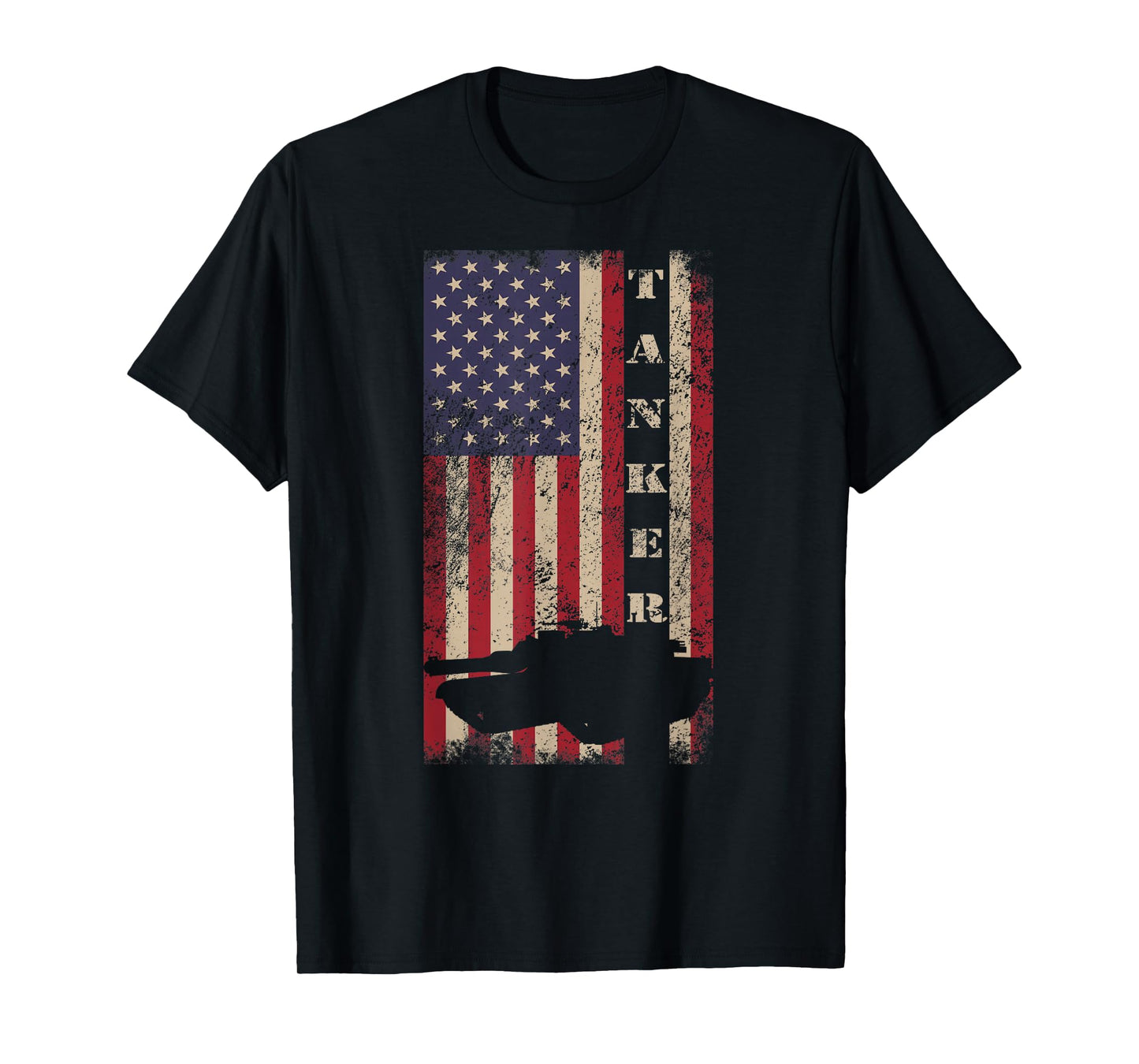 Tanker Abrams Tank Crew Veteran American Flag T-Shirt