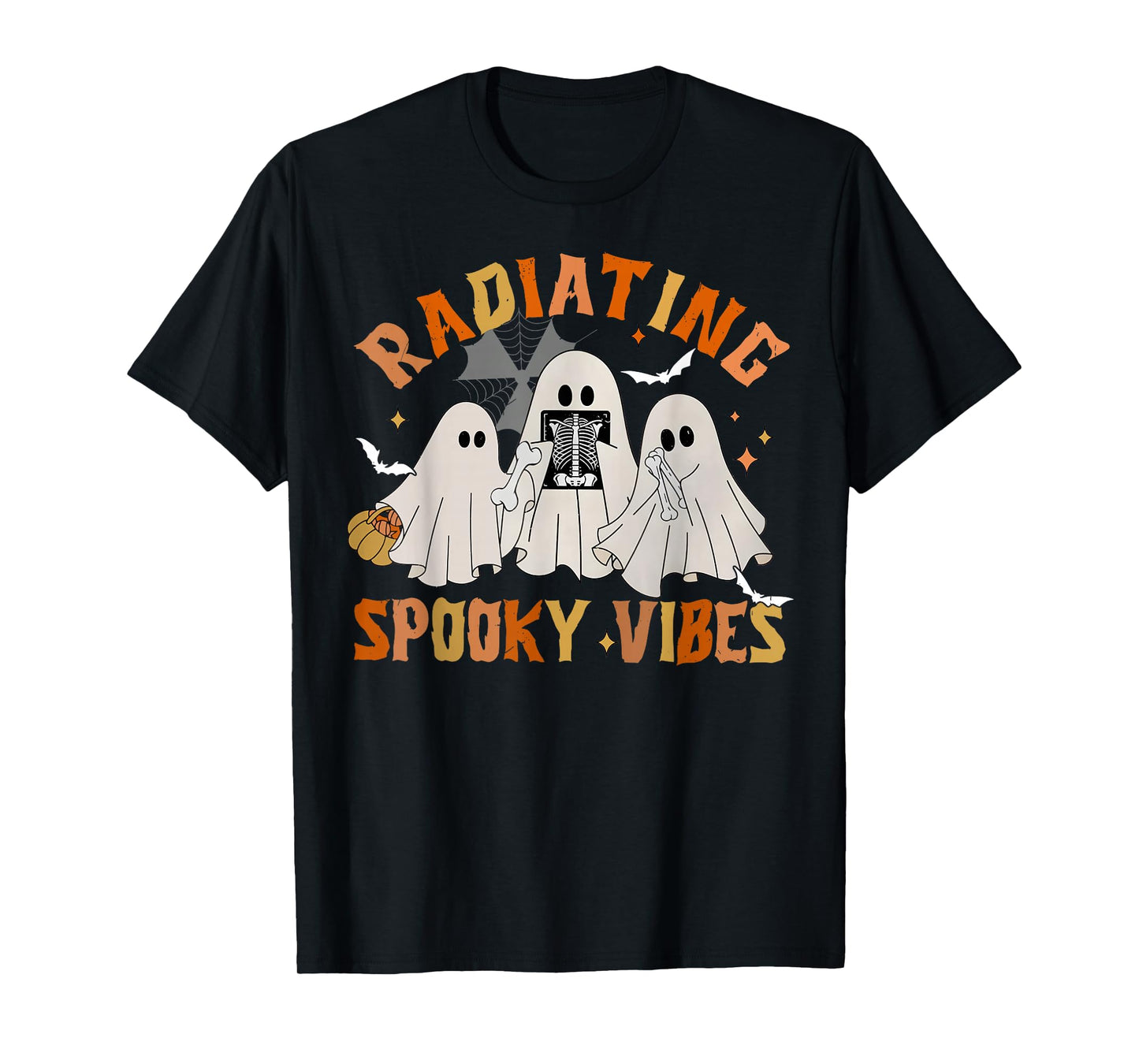 Radiating Spooky Vibes Ghost Radiology Tech X-ray Halloween T-Shirt
