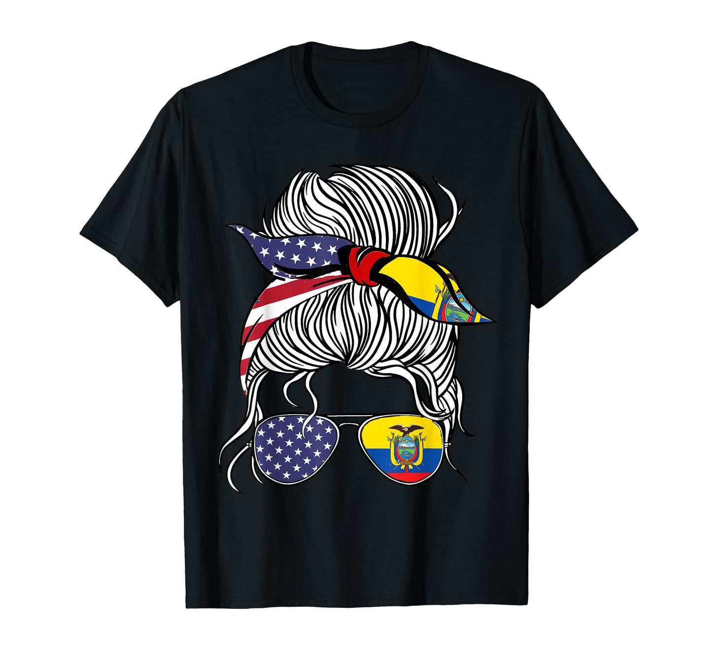 American Ecuadorian Patriot Flag Women Girl Ecuador Grown T-Shirt