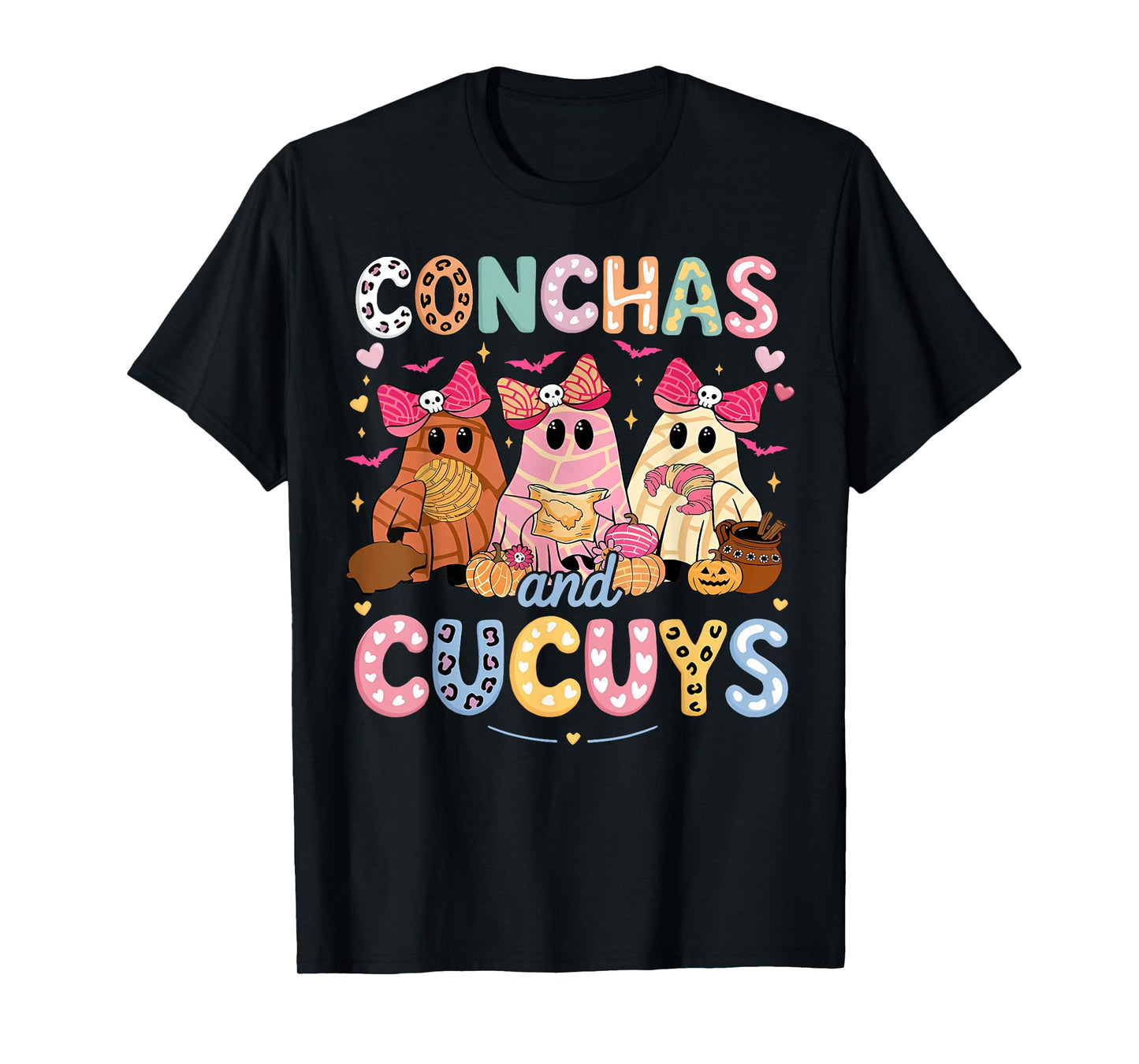 Conchas and Cucuys Ghost Funny Mexican Halloween Costume T-Shirt