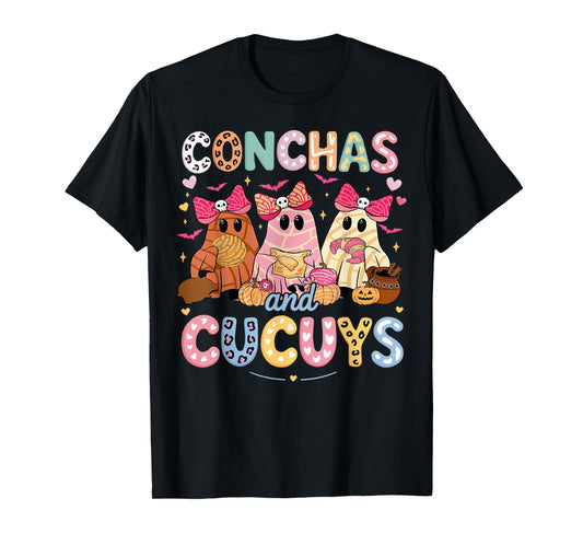 Conchas and Cucuys Ghost Funny Mexican Halloween Costume T-Shirt