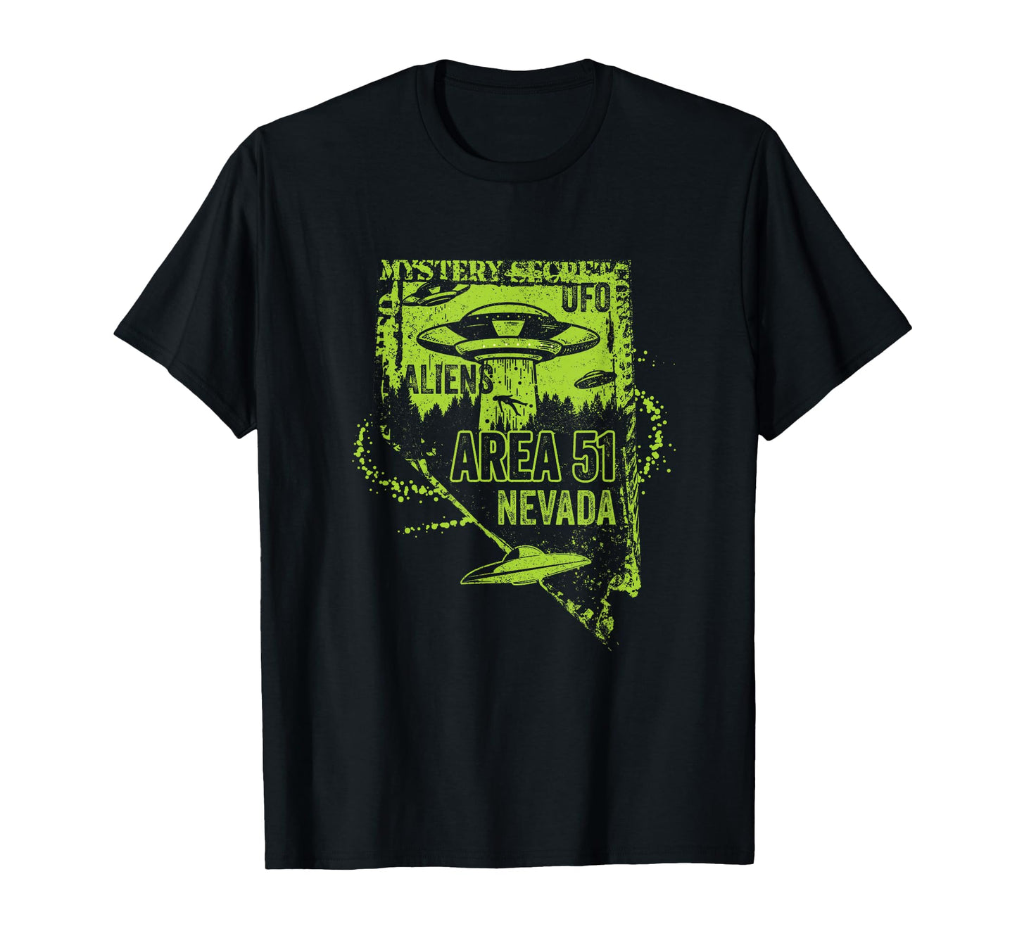 UFO Distressed Area 51 Alien Extraterrestrial Flying Saucer T-Shirt