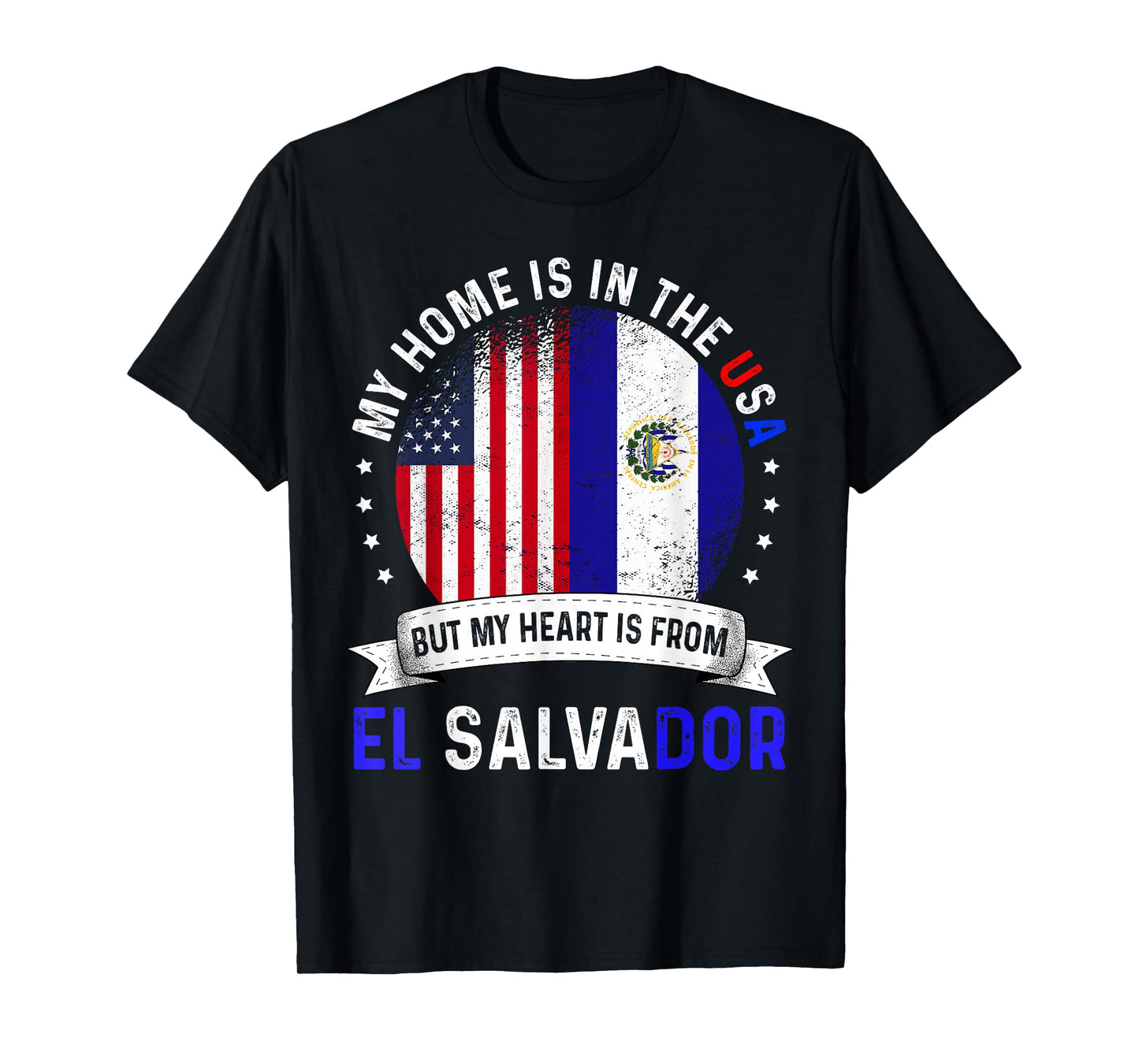 Salvadoran American Patriot Heart is from El Salvador Flag T-Shirt