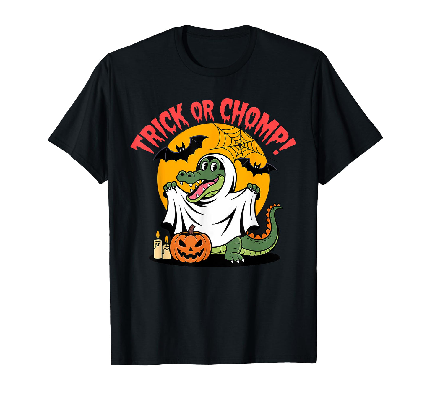Trick or Chomp Funny Halloween Alligator T-Shirt
