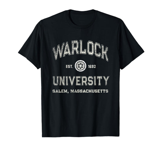 Funny WARLOCK UNIVERSITY Salem Wizard Graduated Witches Crew T-Shirt