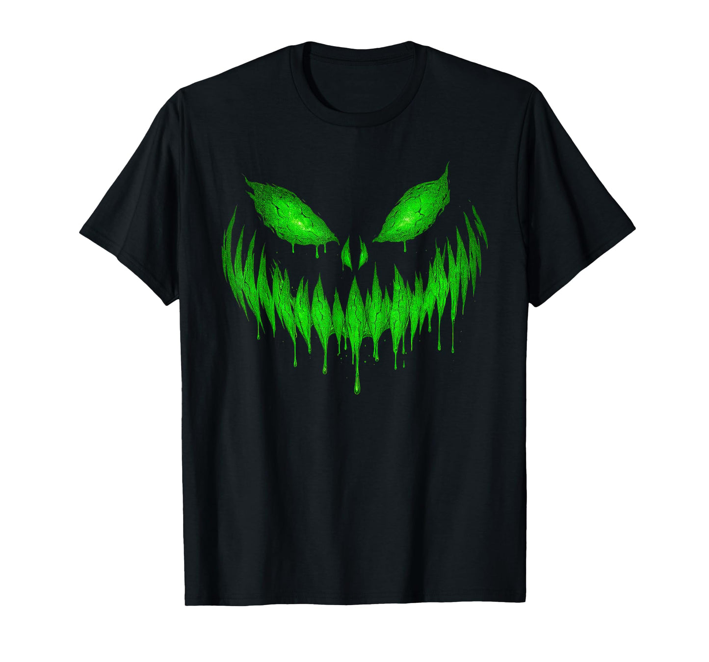 Vintage Slime Monster Face Creepy Horror Halloween T-Shirt
