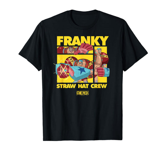 One Piece Anime Straw Hat Crew Franky Collage T-Shirt