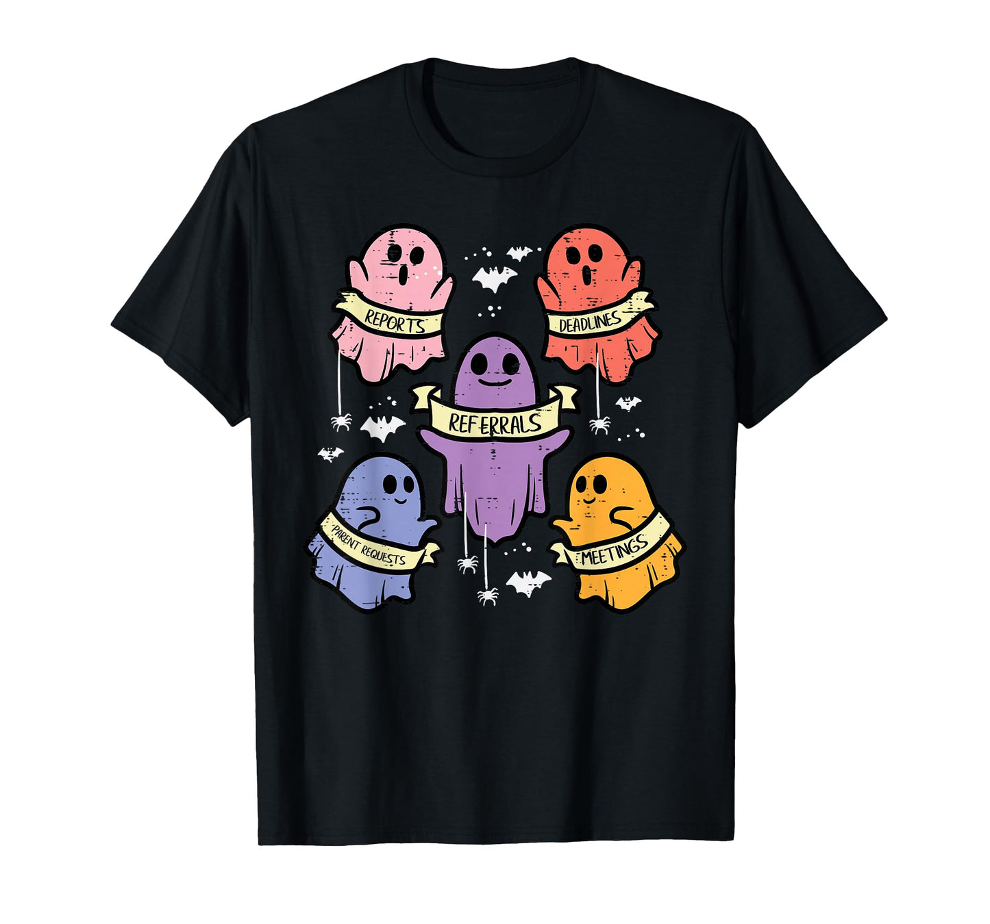 Halloween School Counselor Ghost Social Worker Costume Women T-Shirt