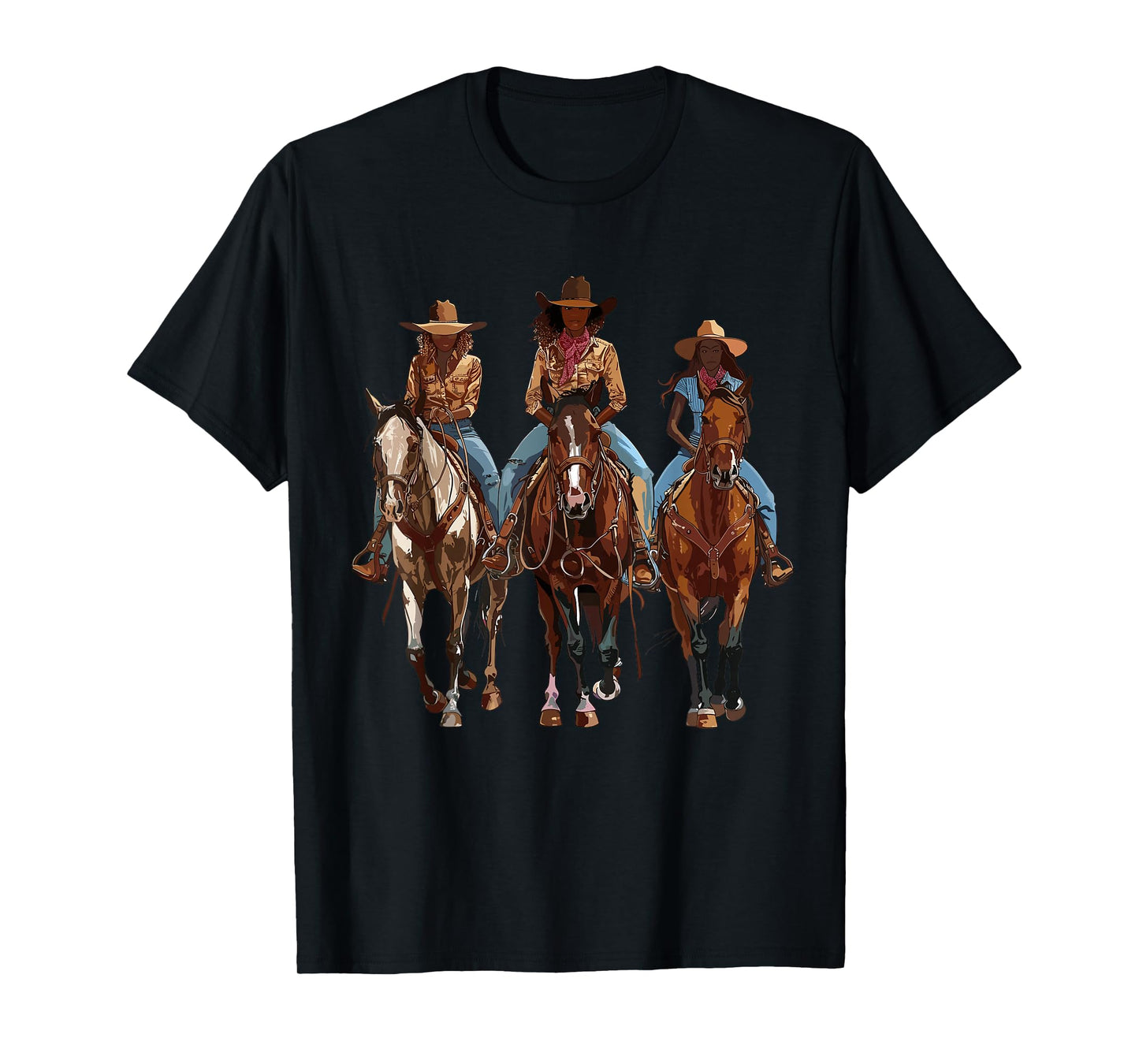 Black African American Cowgirl Western Country Texas Rodeo T-Shirt