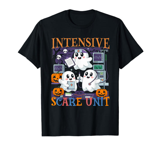 Halloween Intensive Care Scare Unit Ghost Nurse ICU Nursing T-Shirt