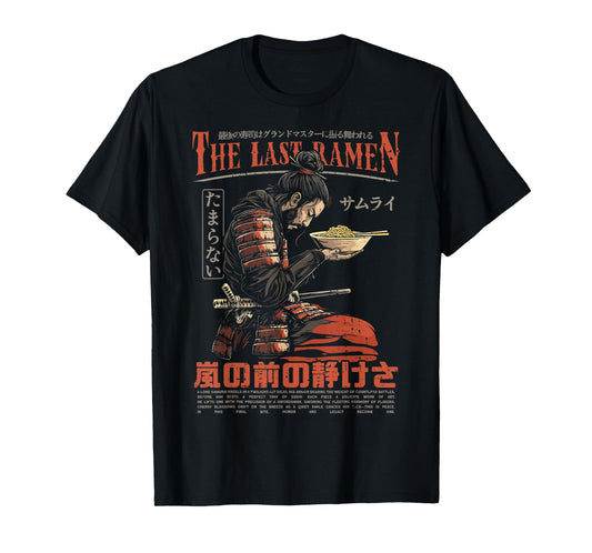 Samurai Warrior "The Last Ramen" Japanese Ukiyo-e Streetwear T-Shirt