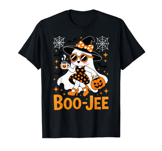 Boo JEE Coquette Leopard Boujee Halloween Ghost T-Shirt
