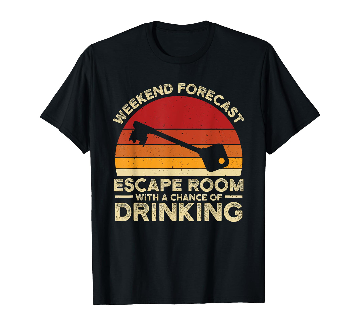 Weekend Forecast Escape Rooms Funny Mystery Vintage T-Shirt