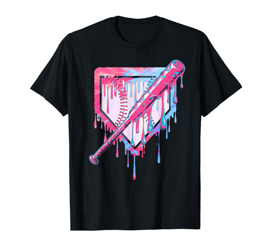 Baseball Dripping Ice Cream Drip Youth Boys Baseball T-Shirt