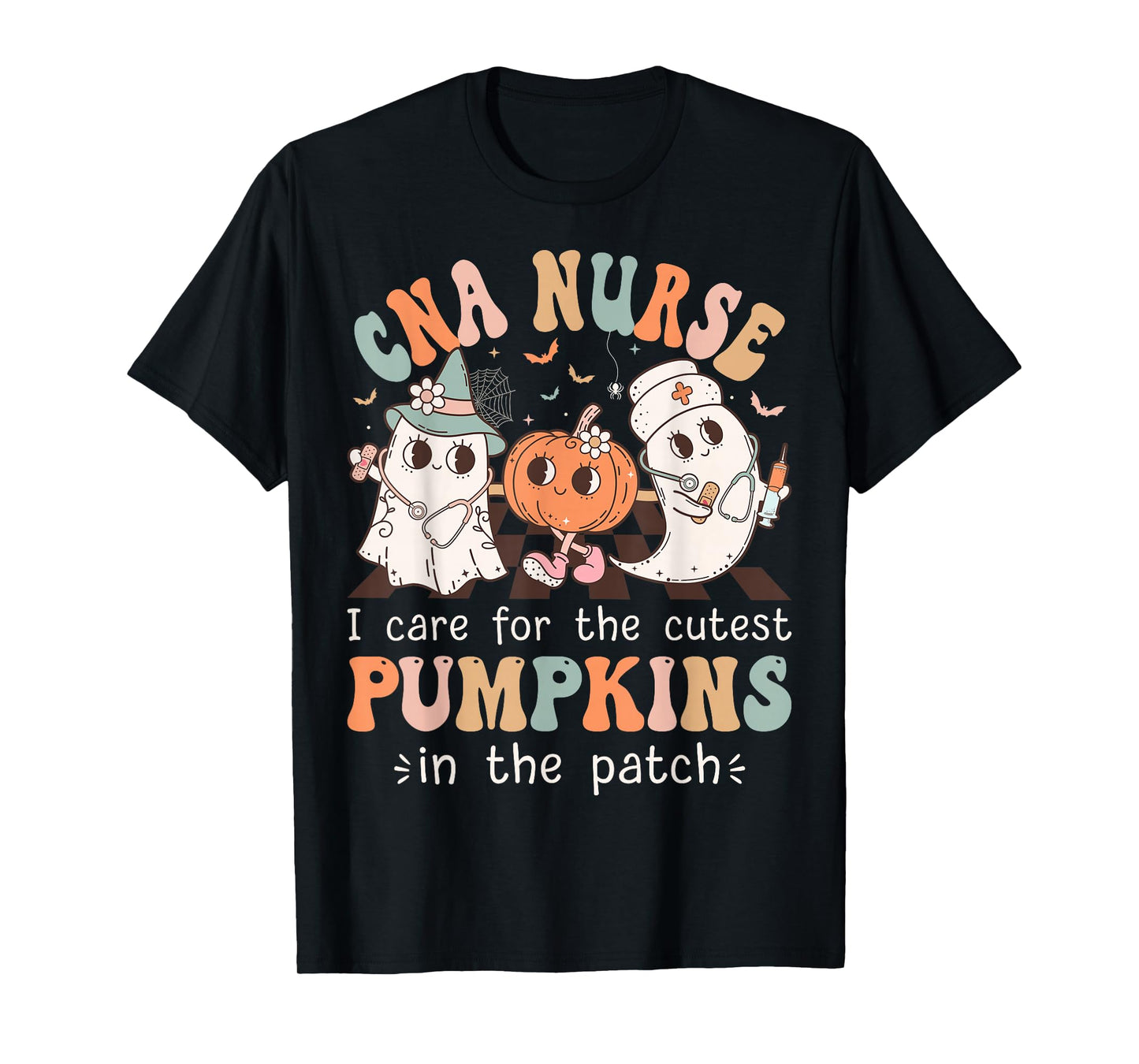 Groovy CNA Boo Crew Funny Nursing Assistant Halloween T-Shirt