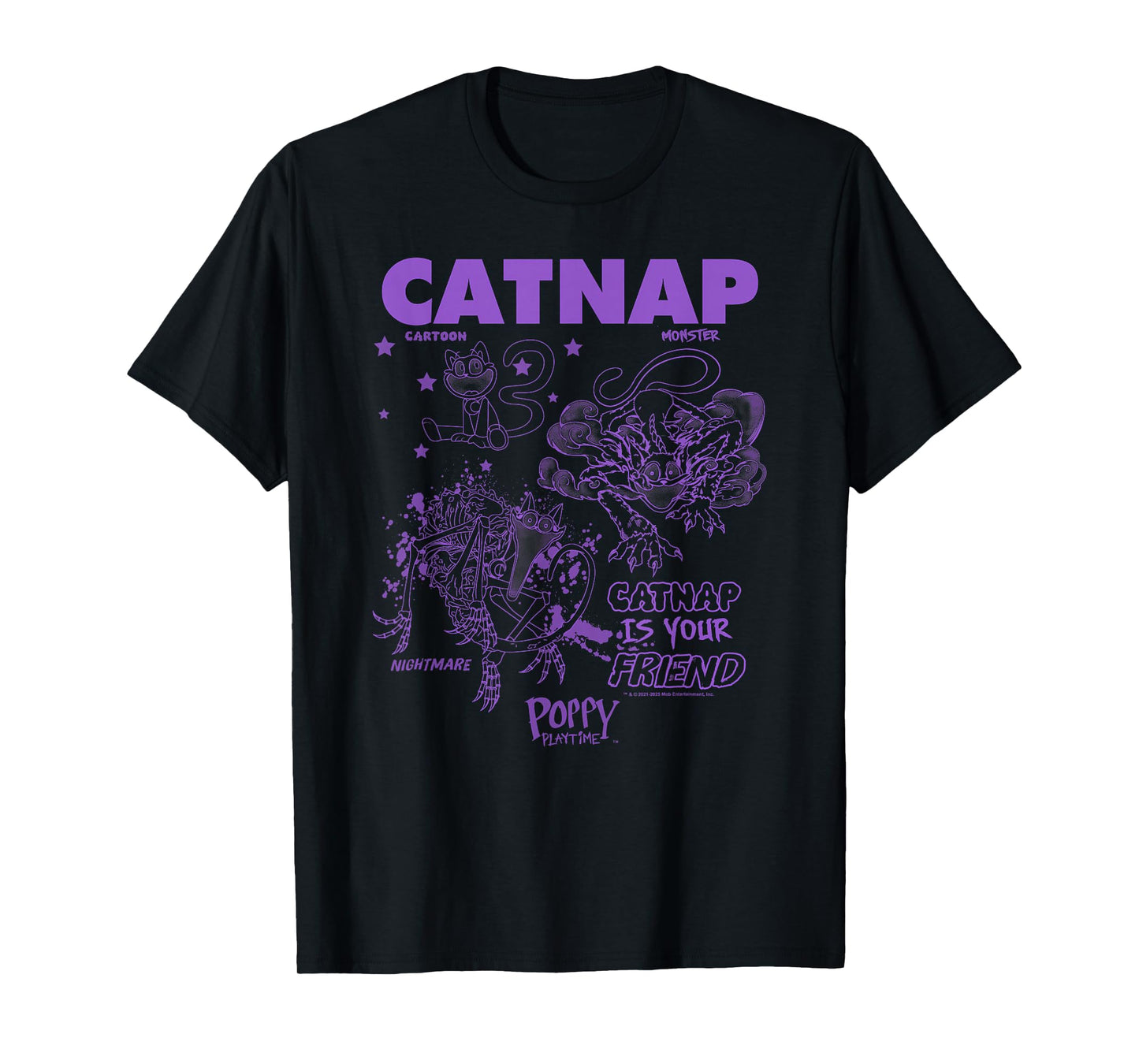 Poppy Playtime Catnap Is Your Friend Cartoon Monster Poster T-Shirt