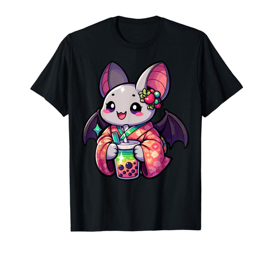 Bat Bubble Boba Tea Anime Cute Kawaii T-Shirt
