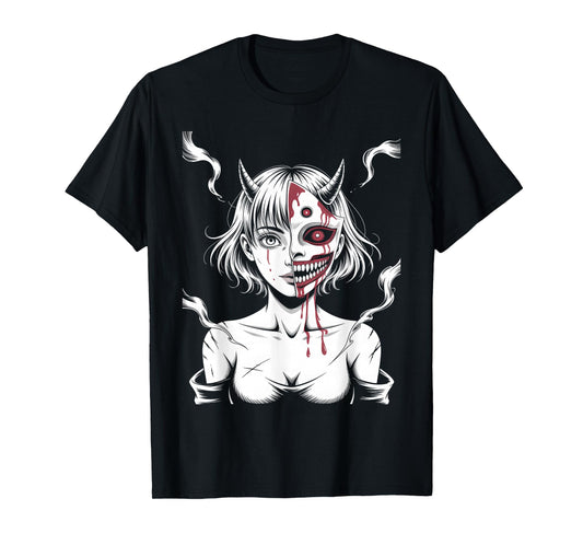 Horror Anime Manga Japanese Creepy Kawaii Goth Grunge Waifu T-Shirt
