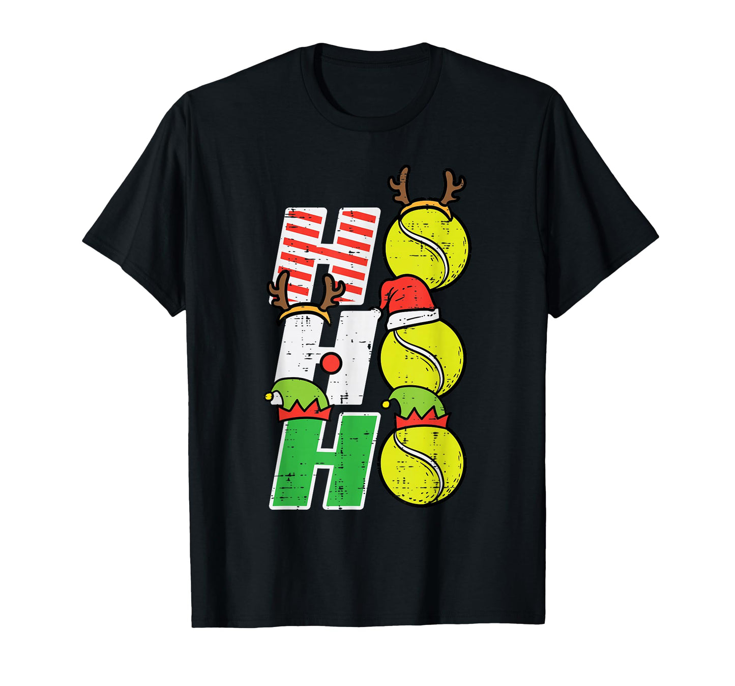 Christmas Tennis Ho Ho Ho Funny Xmas Sports Men Women Kids T-Shirt