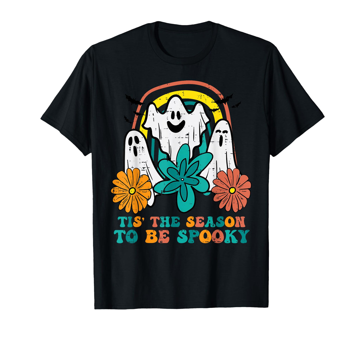Ghosts Tis The Season To Be Spooky Retro Halloween Women T-Shirt