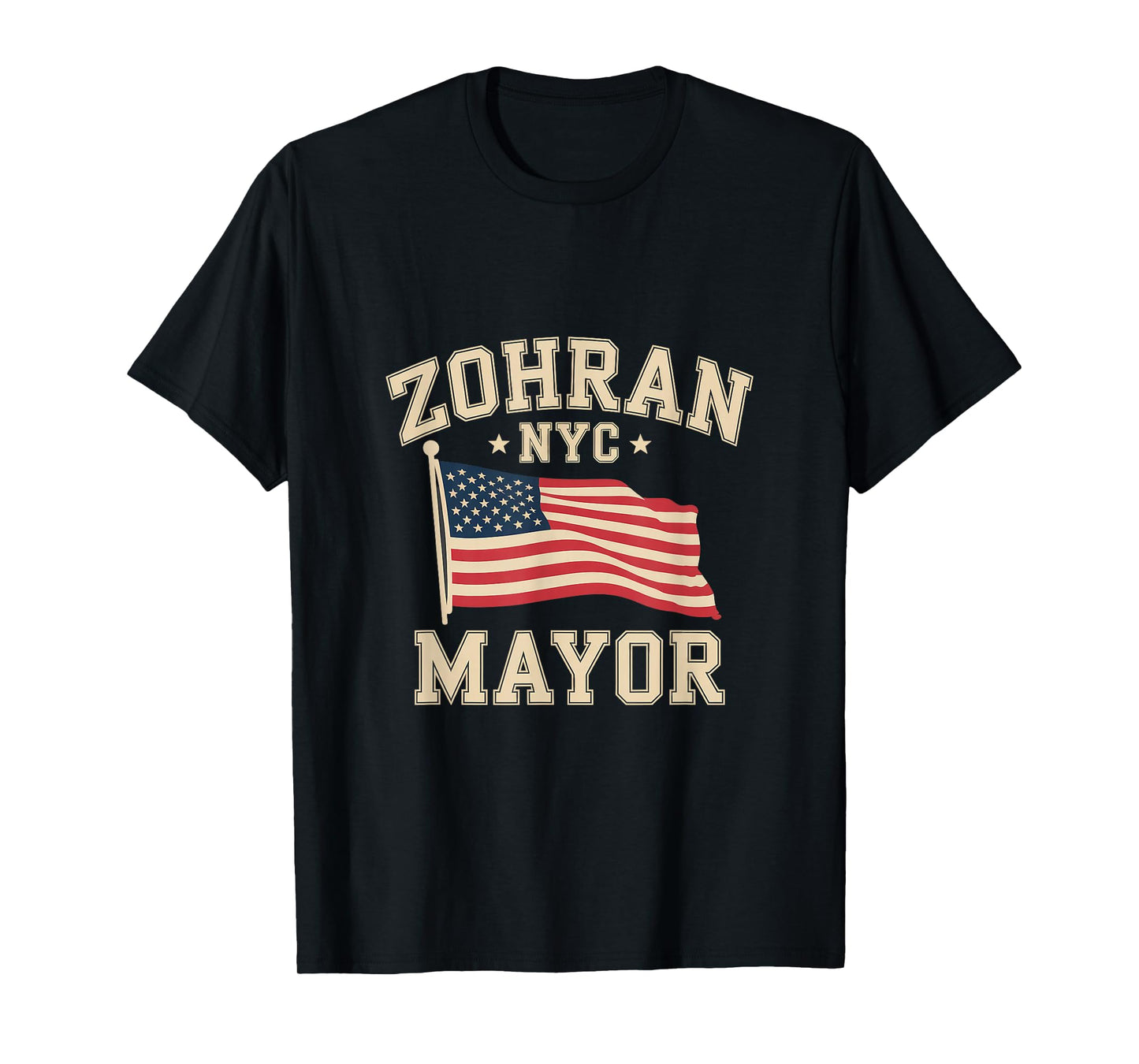 Zohran NYC Mayor US Flag Patriot Pride Mamdani T-Shirt