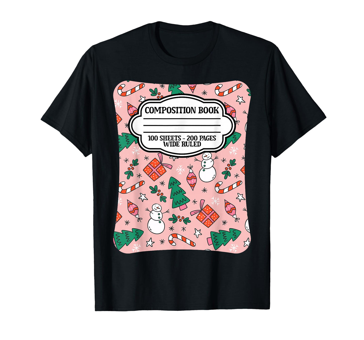 Christmas Composition Notebook Teachers Students Matching T-Shirt