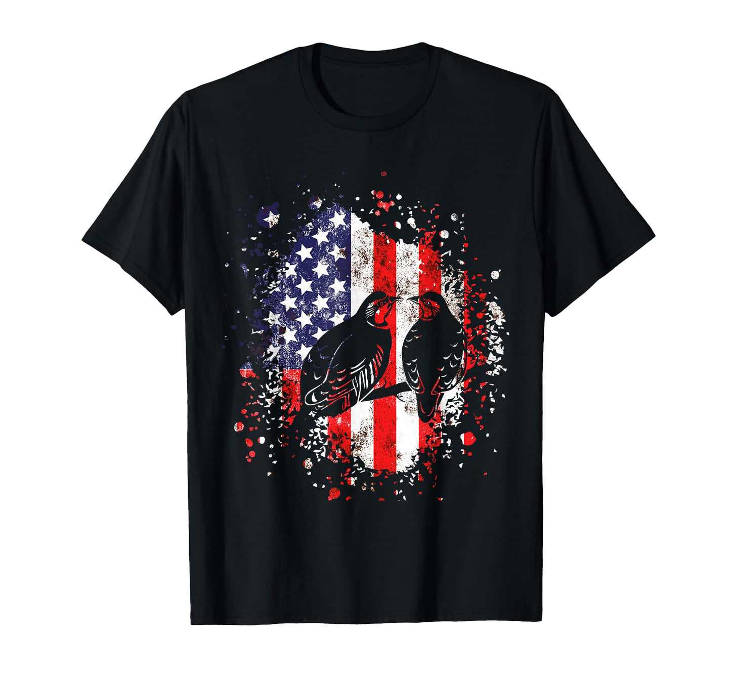 Chukar Hunting Patriotic American Flag partridge Lover T-Shirt for Women Kids Men