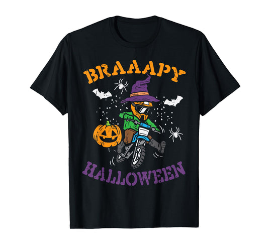 Motocross Braaapy Halloween Costume Dirt Bike Boys Kids T-Shirt