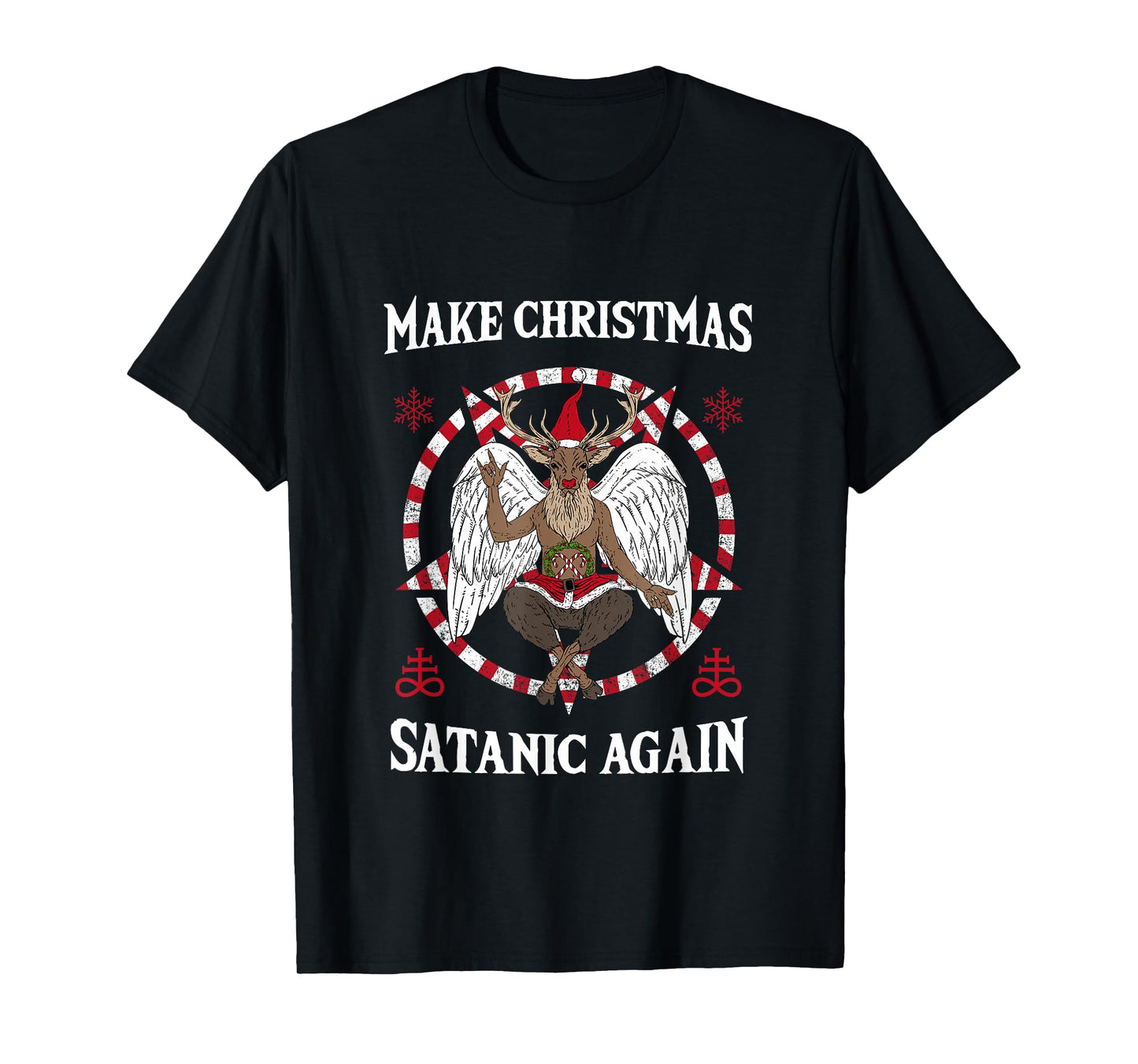 Make Christmas Satanic Again I Pentagram Death Metal Costume T-Shirt