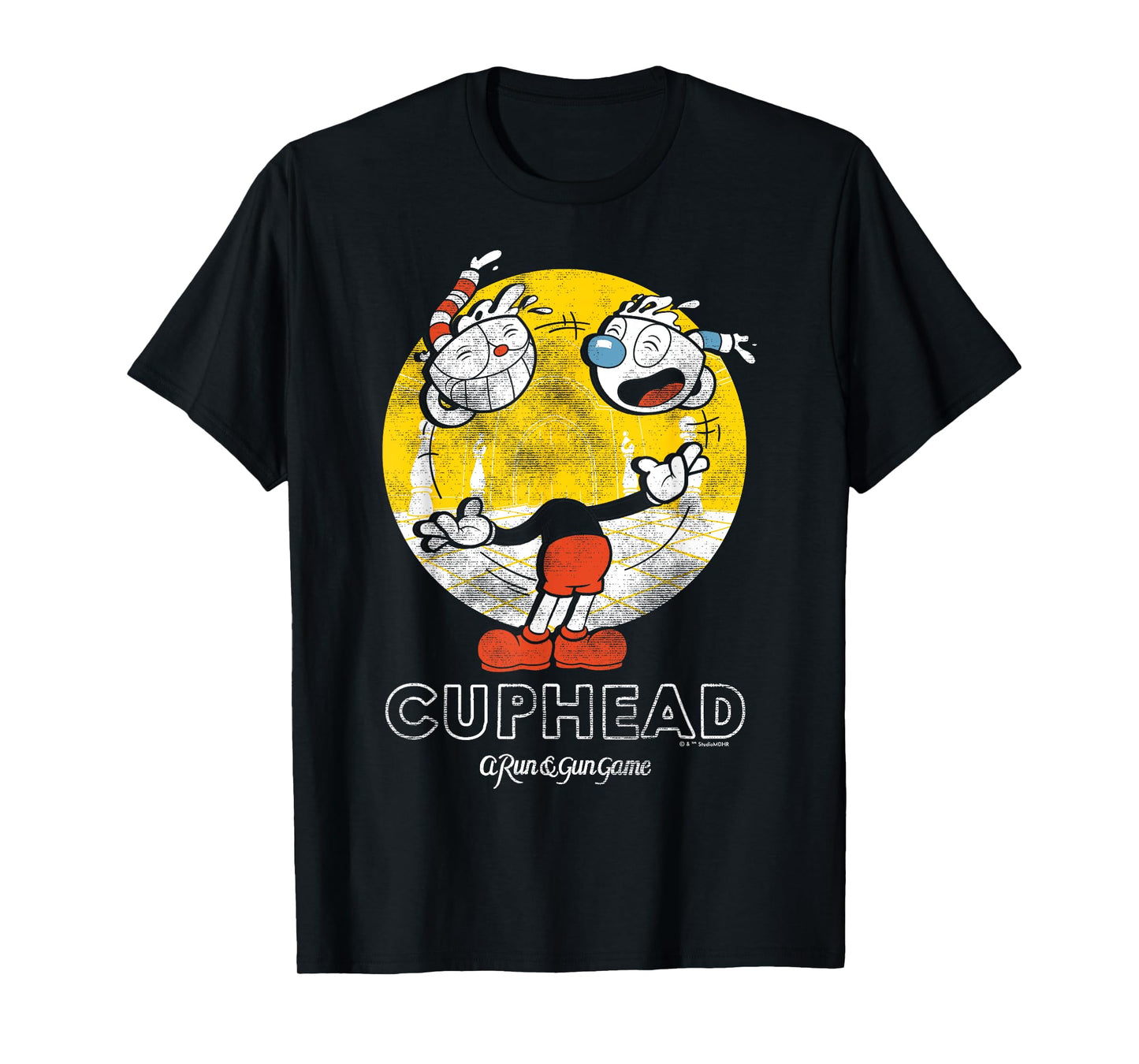 Cuphead with Mugman Head Juggling T-Shirt