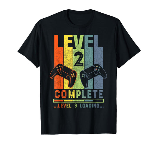 Level 2 Complete Gamer Gift 2 Years Wedding Anniversary T-Shirt