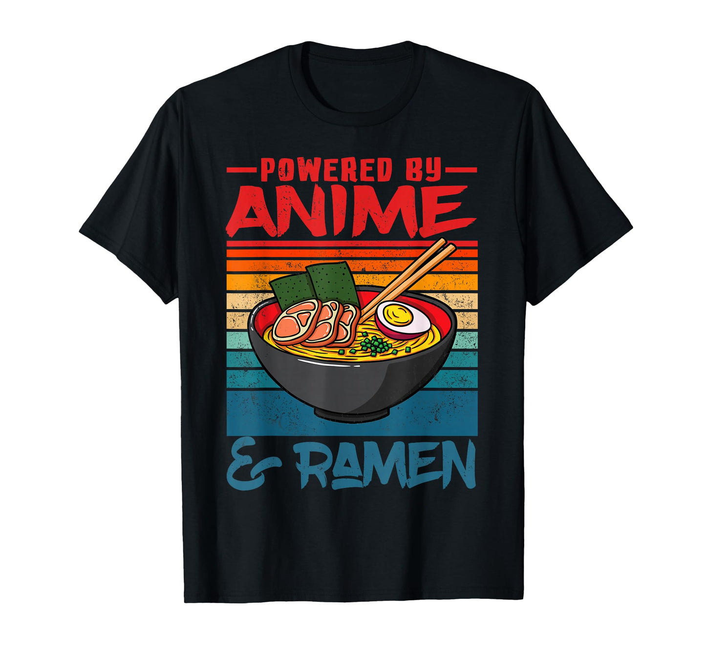 Powered by Anime & Ramen Love Anime Noodles Mens Women Kids T-Shirt