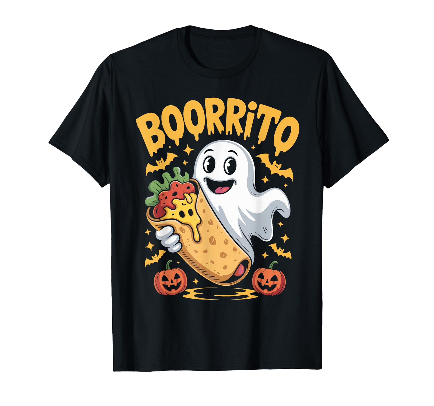 Boorrito Funny Boo Spooky Ghost Burrito Halloween Costume T-Shirt