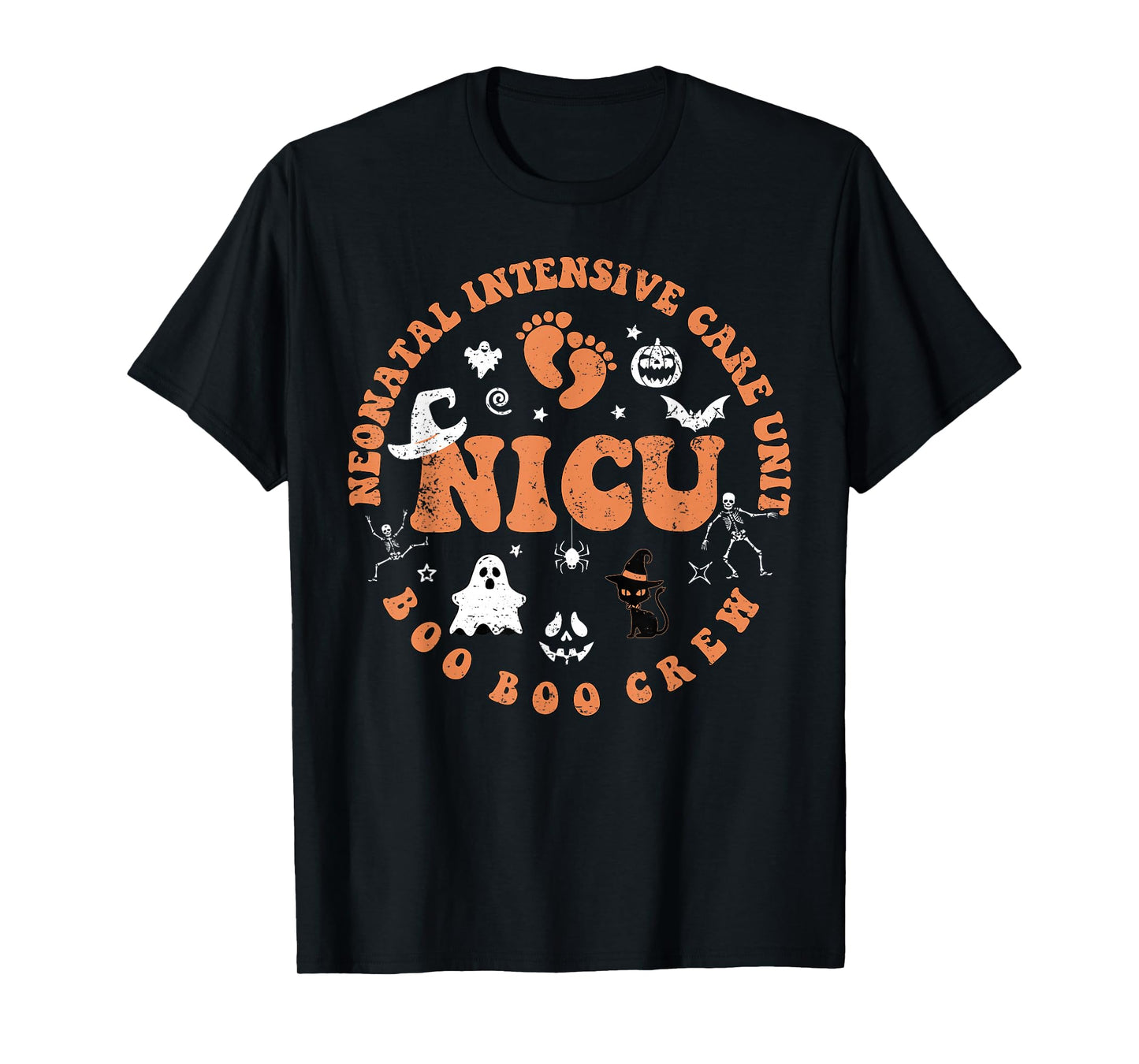 Neonatal Intensive Scare Unit Boo Crew NICU Halloween T-Shirt