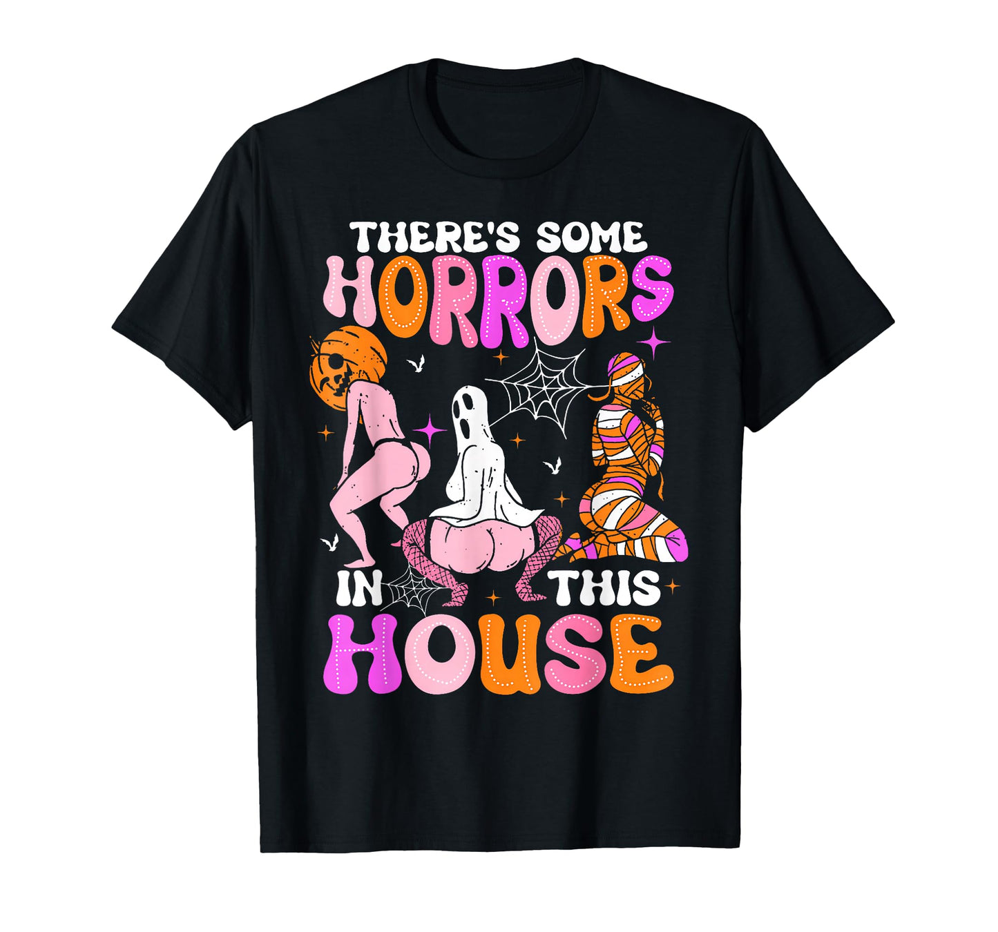 There's Some Horrors In This House Funny Horror Characters T-Shirt